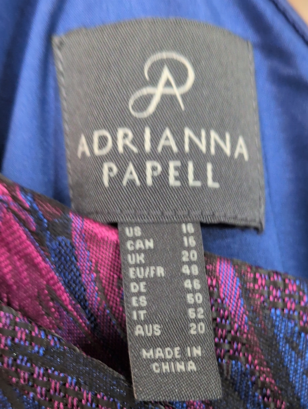 Adrianna Papell One Shoulder Jacquard Gown...Size 16 - Picture 8 of 9